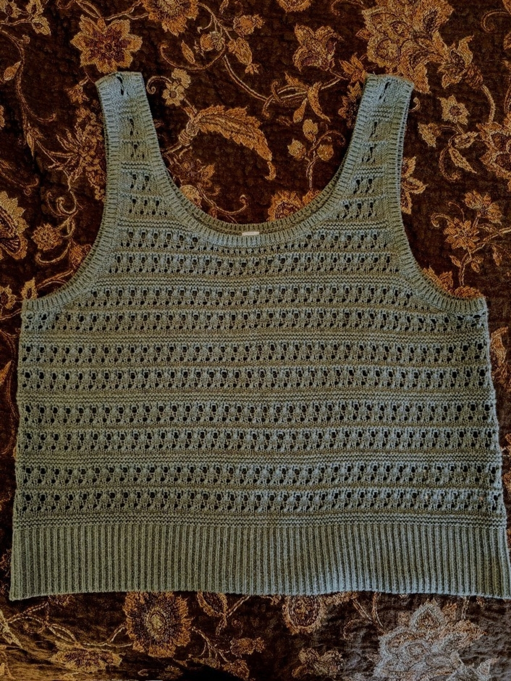 Old Navy Crochet Knit Tank in Olive Green